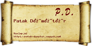 Patak Dömötör névjegykártya